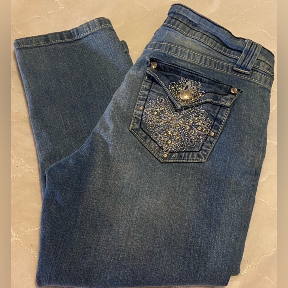 Suko Embellished Blue Denim Jeans - Picture 2 of 8